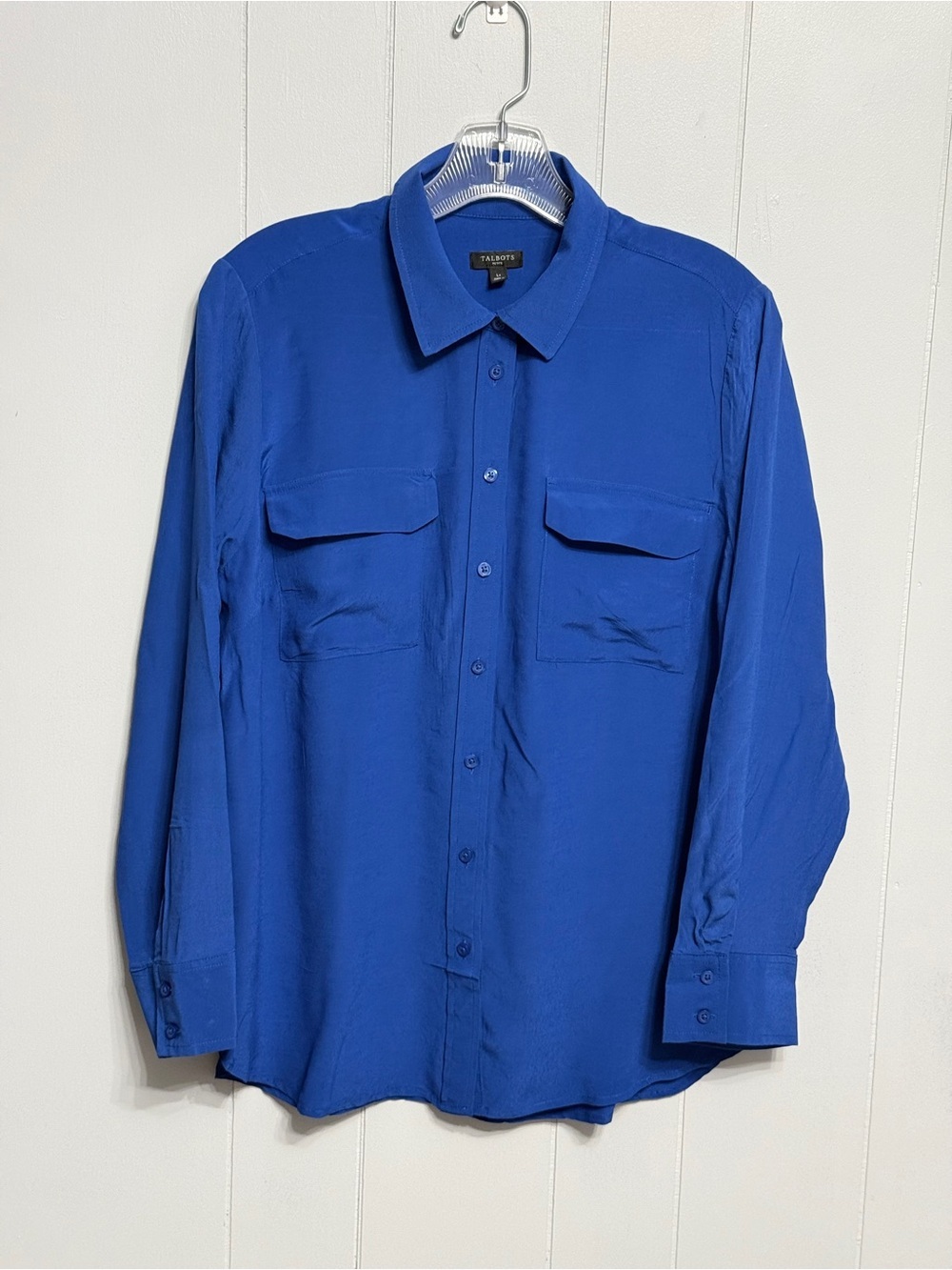 #14)  Talbots Petite Cobalt Blue Blouse